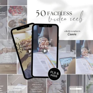 50 Faceless Video Reels Canva Template, Luxury Aesthetic Instagram Reels, PLR & MRR Social Media Content, Resell Rights Digital Product