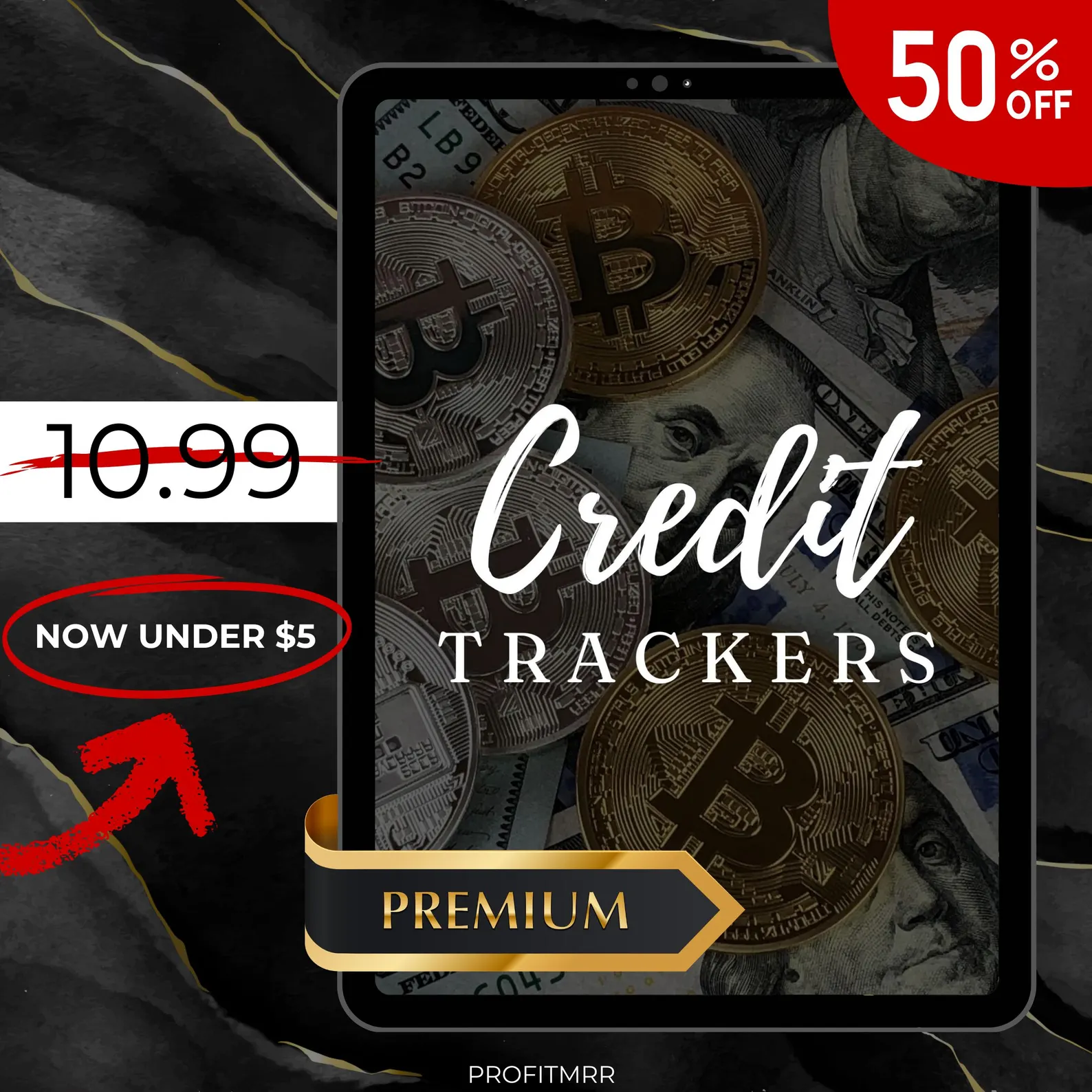 Premium Credit Tracker Digital Template, Financial Management Spreadsheet, Credit Repair & Score Monitor, Automated Debt Tracker