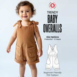 Baby Overalls PDF Sewing Pattern: Beginner Kids Dungarees (Sizes 0 Months to 8 Years)