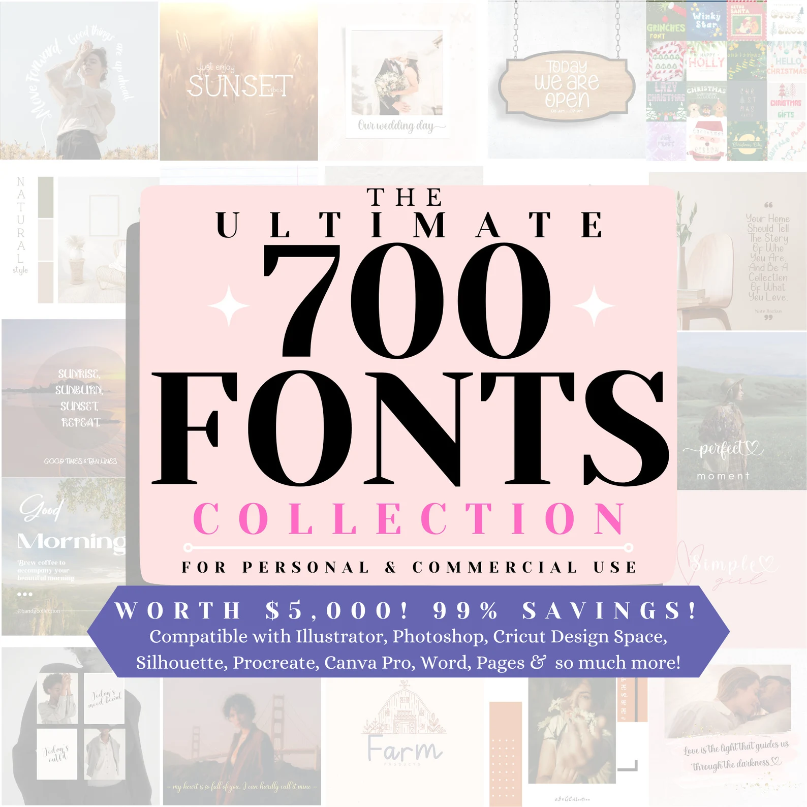 700 Fonts Bundle – Ultimate Typography Collection