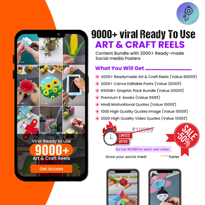 9000 Art & Craft Reels Bundle – Viral Social Media Video Pack