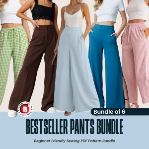 6 Bestselling Pants Patterns Bundle, Old Money, Palazzo, Loungewear (PDF Download)