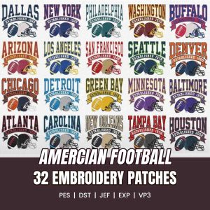 Football Embroidery Designs Bundle