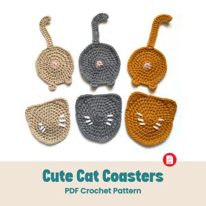 Cat Coaster Crochet Pattern: Two Styles, Animal Trivet (PDF Download)