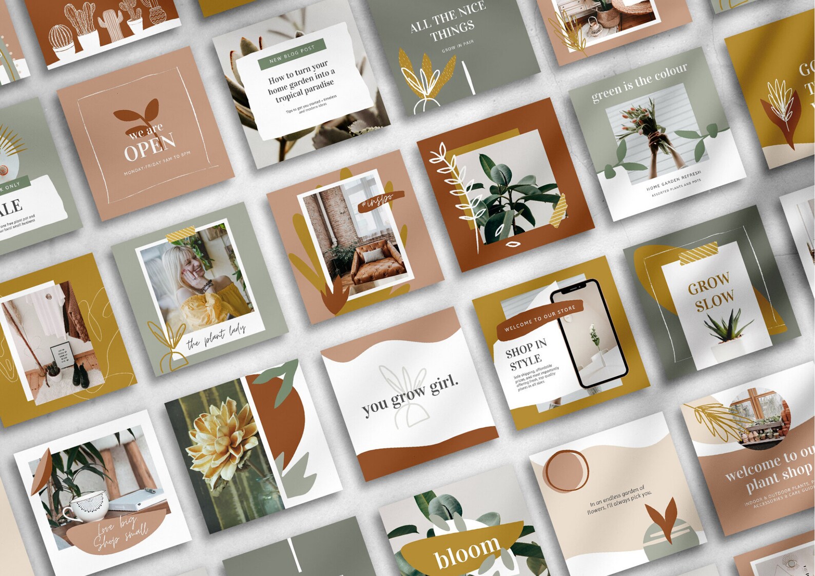 25 Earth Tone Canva Templates – Aesthetic Social Media Pack - Image 2