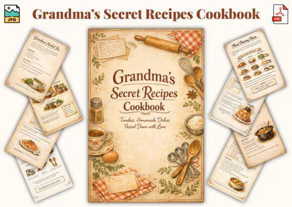 Grandma’s Secret Cookbook Recipes eBook – Traditional Homemade Collection