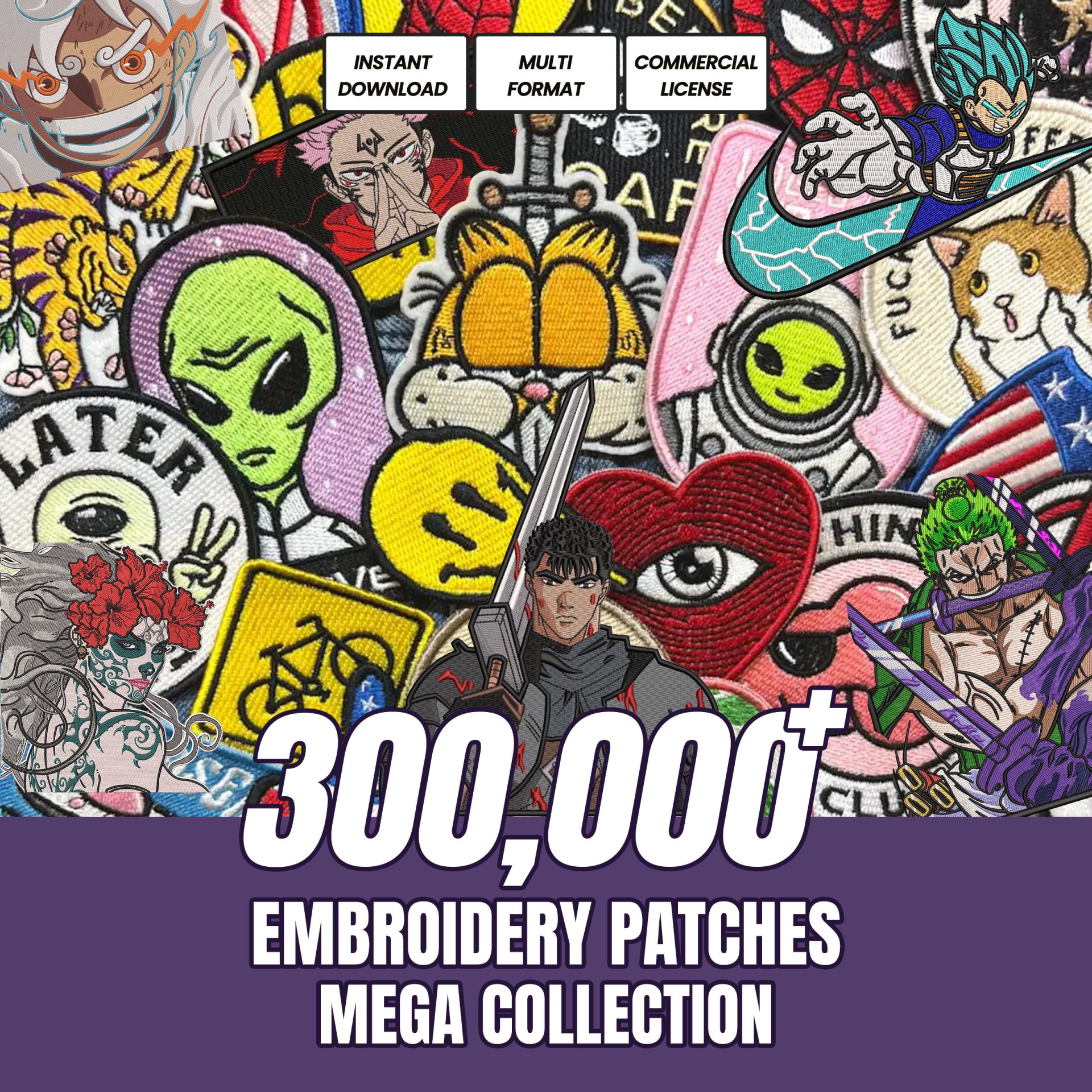 300k Mega Patch Embroidery Designs: Mega Bundle (Digital Download)