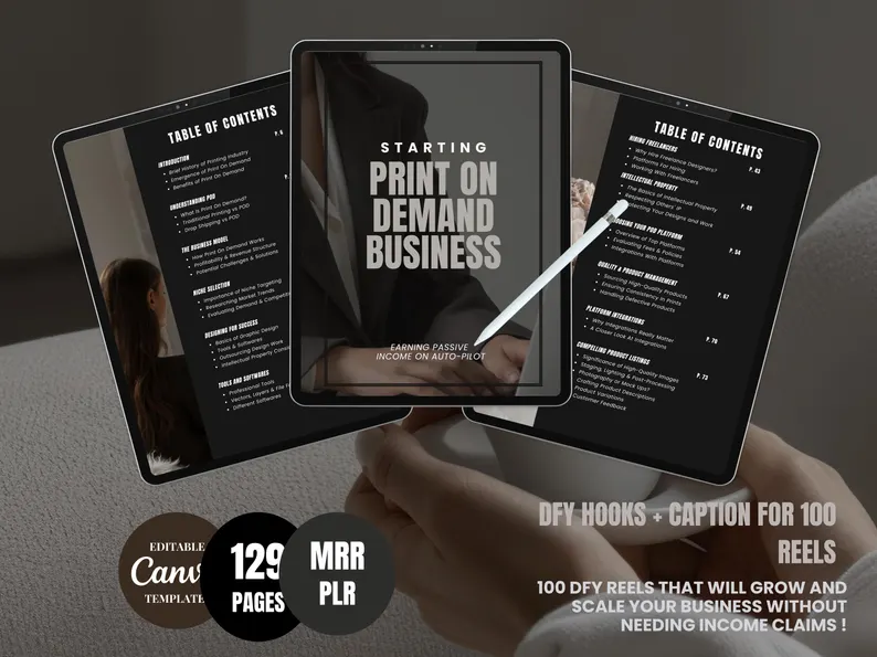Starting a Print on Demand Business: The Ultimate 129-Page Guide, Earning Passive Income on Auto-Pilot, PLR & MRR Canva Template, Professional E-commerce Roadmap - Image 9