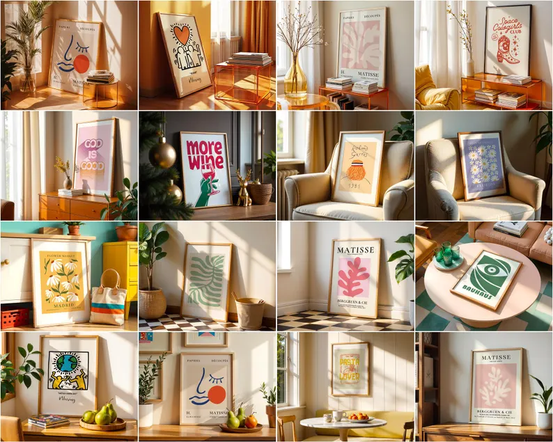500+ Wall Frame Mockups Mega Bundle, Professional Interior Scenes, Scalable 150 DPI PSD Files, Ultimate Shop Mockup Set - Image 9