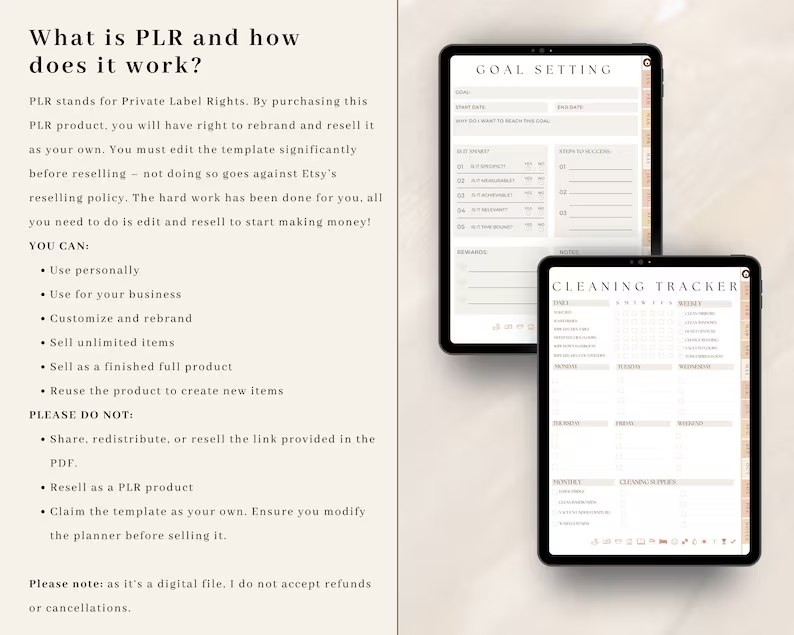 Ultimate PLR Digital Planner Bundle, 70+ Pages Editable Canva Template, Commercial Use Daily Weekly Monthly Planner, Digital Stickers DIY - Image 9