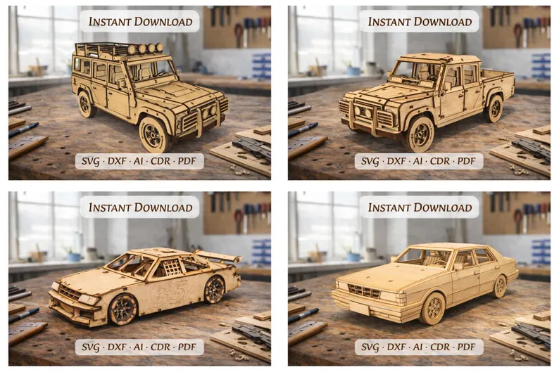 44 Multi Layer Laser Cut Vehicle Files – MDF Bundle - Image 2
