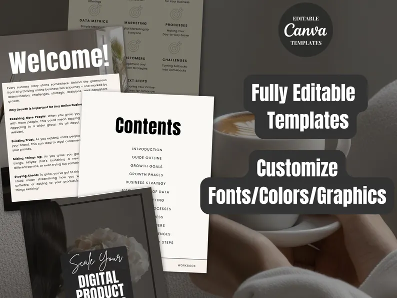 Scale Your Digital Product Business E-book, 21-Page Strategy Guide, MRR & PLR PDF Template, Editable Canva Business Growth Manual - Image 4