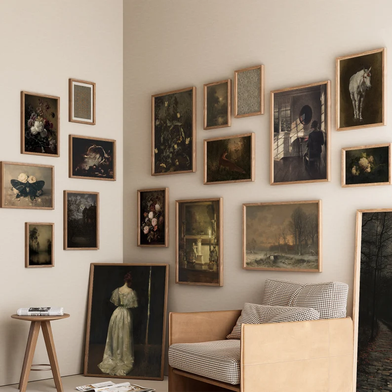 Set of 2000+ Dark Wall Prints Bundle, Moody Vintage Gallery Wall, HQ Digital Art, PLR/MRR Gothic Home Decor - Image 2