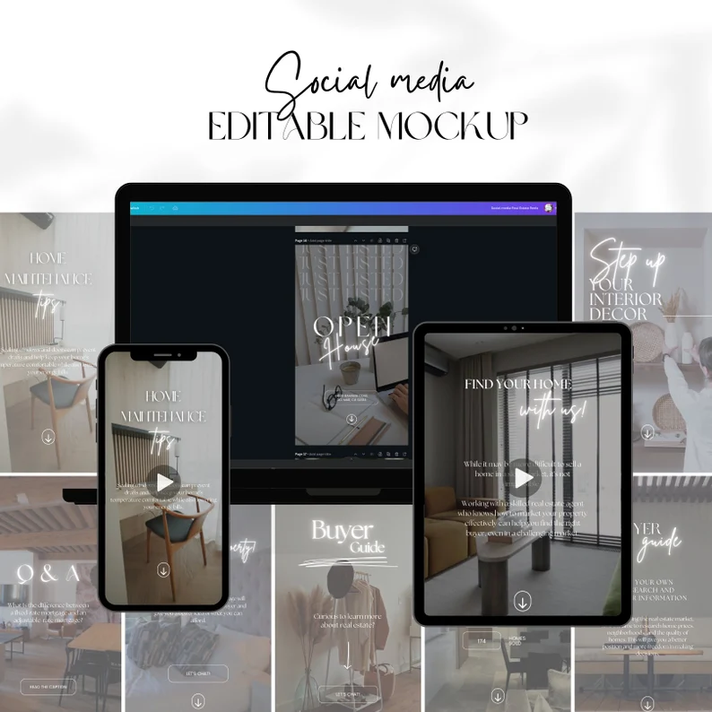 100 Realtor Aesthetic Video Reels, Real Estate Marketing Canva Template, Luxury Interior Design Social Media, Realtor Branding Kit - Image 2