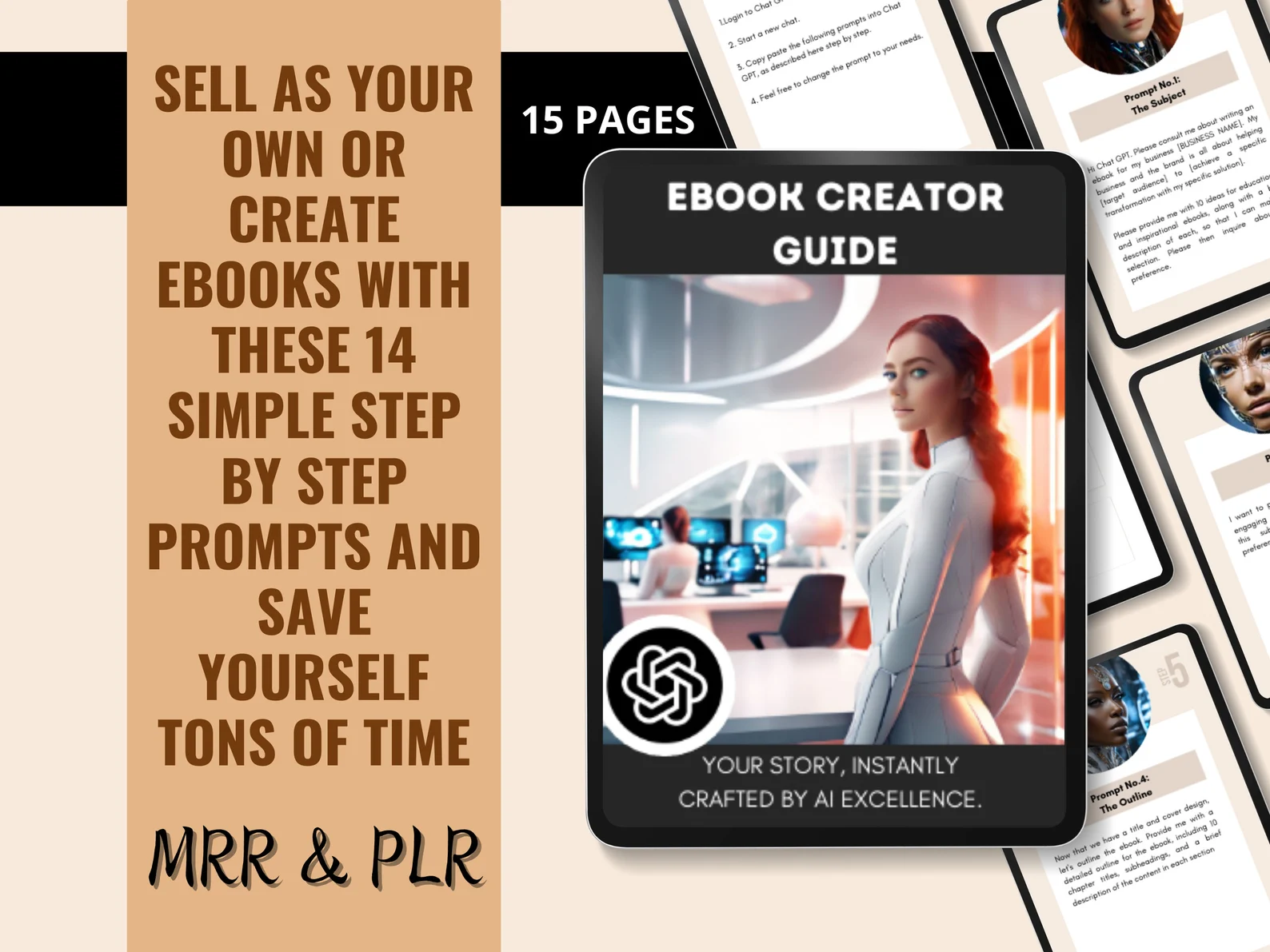 ChatGPT Ebook Creator Guide, 14 Easy Steps to AI Excellence, MRR & PLR Done-For-You Template, Beginner's Guide to ChatGPT Bonus - Image 2