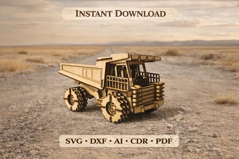 Laser Cut Vehicle Models Bundle – Trucks, Buses & Forklifts - Image 4