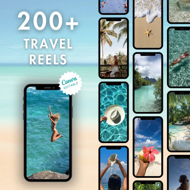 400 Travel Reels Bundle – MRR PLR Canva Pack - Image 2