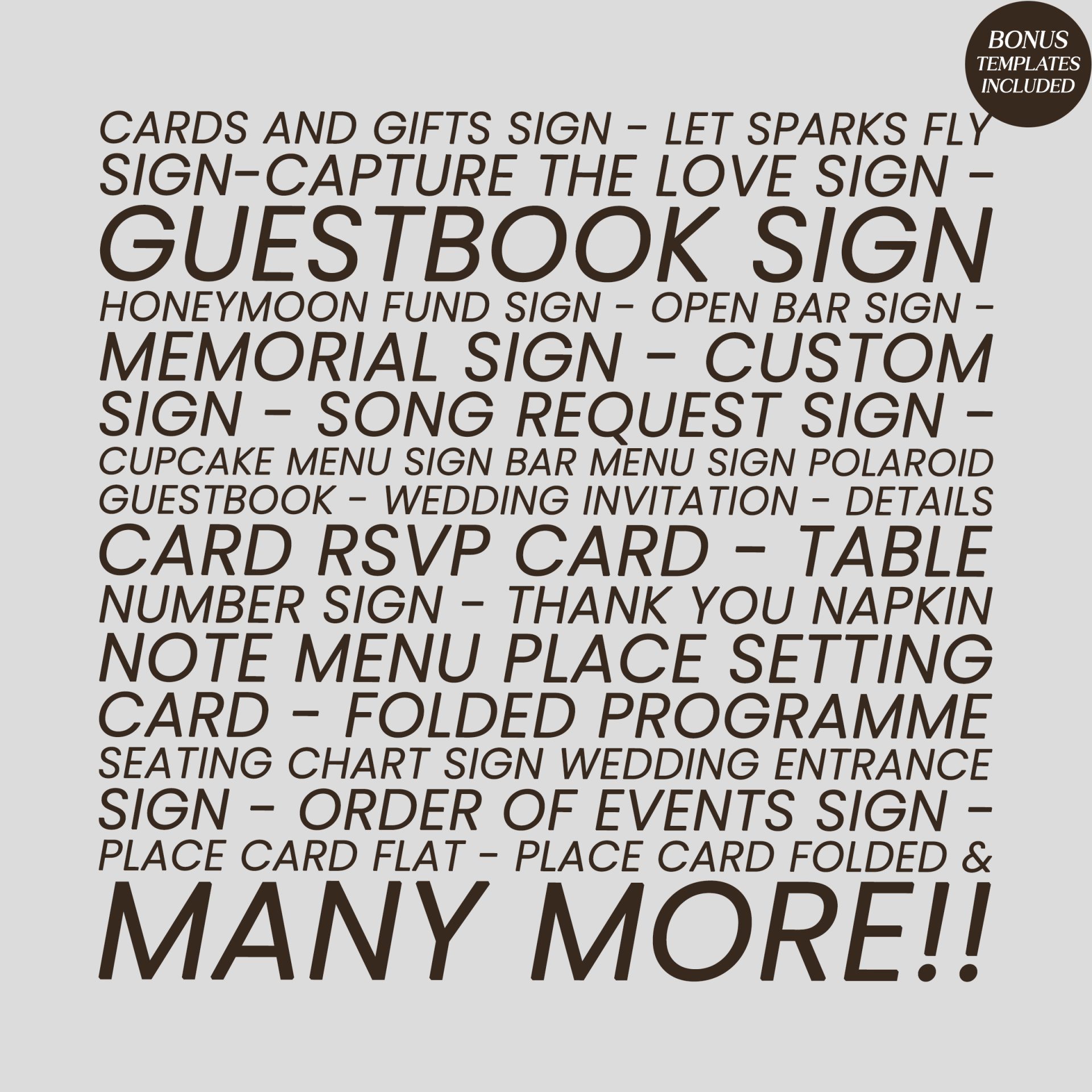 Minimalist Wedding Sign Bundle, Modern Canva Template (95+ Assets) - Image 2