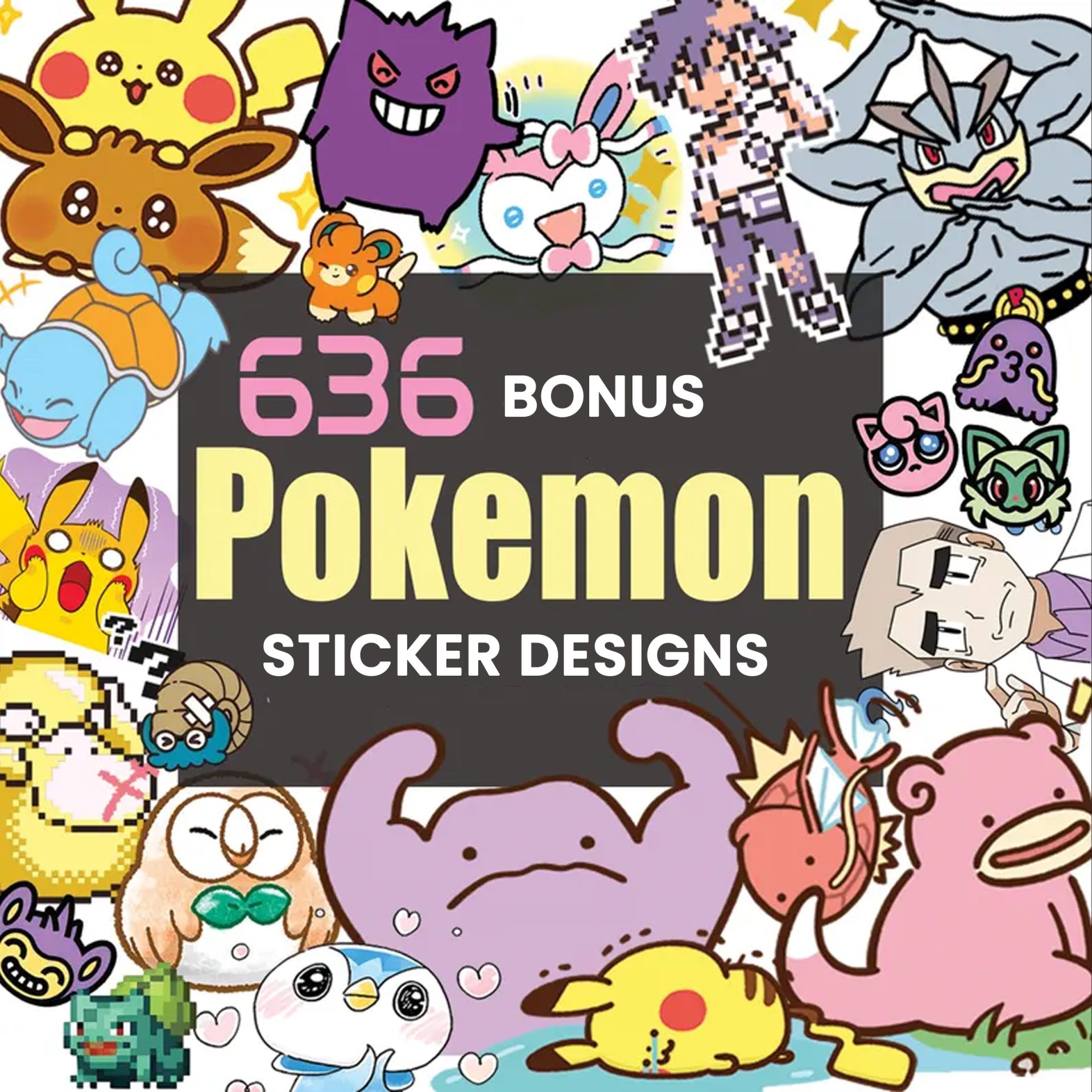 636+ Bonus Pokémon Sticker Design Bundle | Printable PNG & Cricut Ready Collection - Image 3