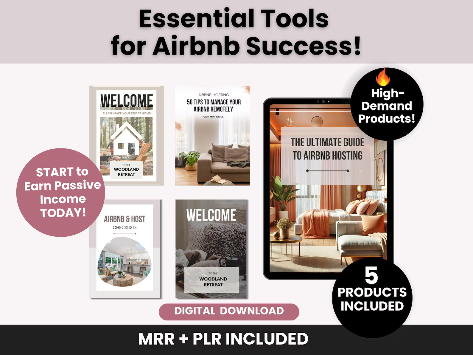 Airbnb Mega Bundle 2025 Edition, Ultimate Guide to Airbnb Hosting, PLR & MRR Vacation Rental Checklists, Resell Rights Digital Product - Image 2