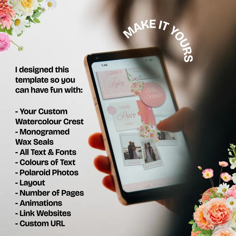 Warm Paskets Wedding Website 4-Page Custom Template | Elegant & Fully Editable Digital Bundle - Image 3