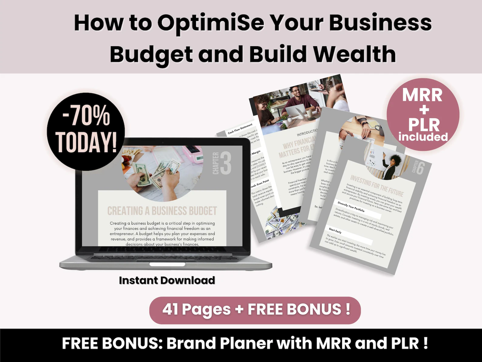 The Entrepreneur's Guide to Financial Freedom, 41-Page Wealth Building Roadmap, PLR & MRR 2025 Edition, Editable Canva Business Template - Image 2