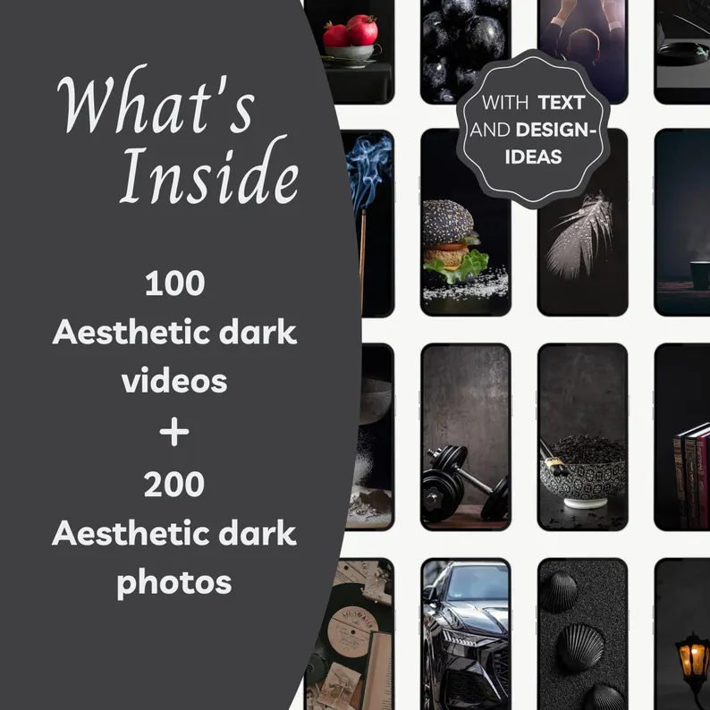 300 Dark Faceless Reels Canva Bundle, Luxury Aesthetic Instagram Content, PLR & MRR Social Media Marketing, Dark Mode Video Templates - Image 3