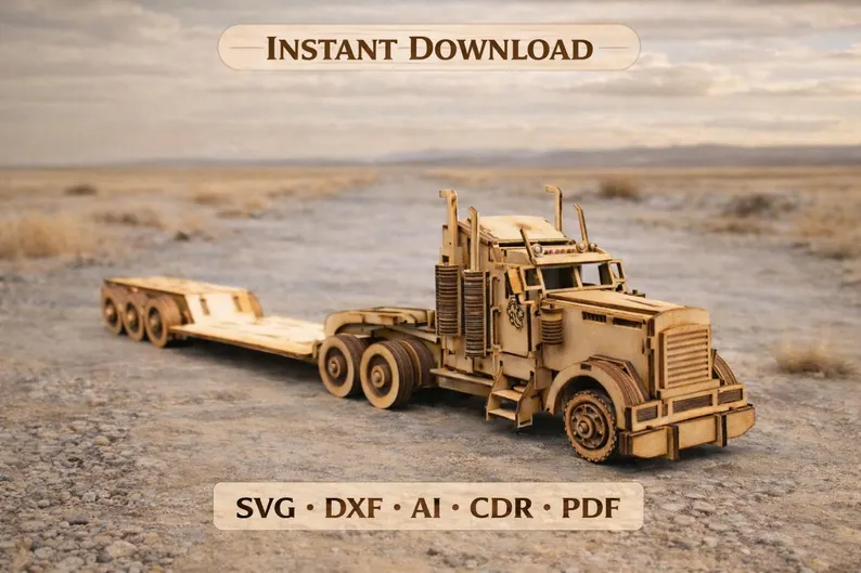 Laser Cut Vehicle Models Bundle – Trucks, Buses & Forklifts - Image 6