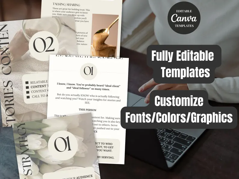 Social Media Content Guide, 37-Page Marketing Roadmap, 2024 Edition, PLR & MRR Canva Template, Done-For-You Content Strategy - Image 3