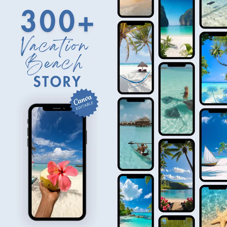 700 Beach Vacation Reels Bundle – MRR PLR Canva Pack - Image 3