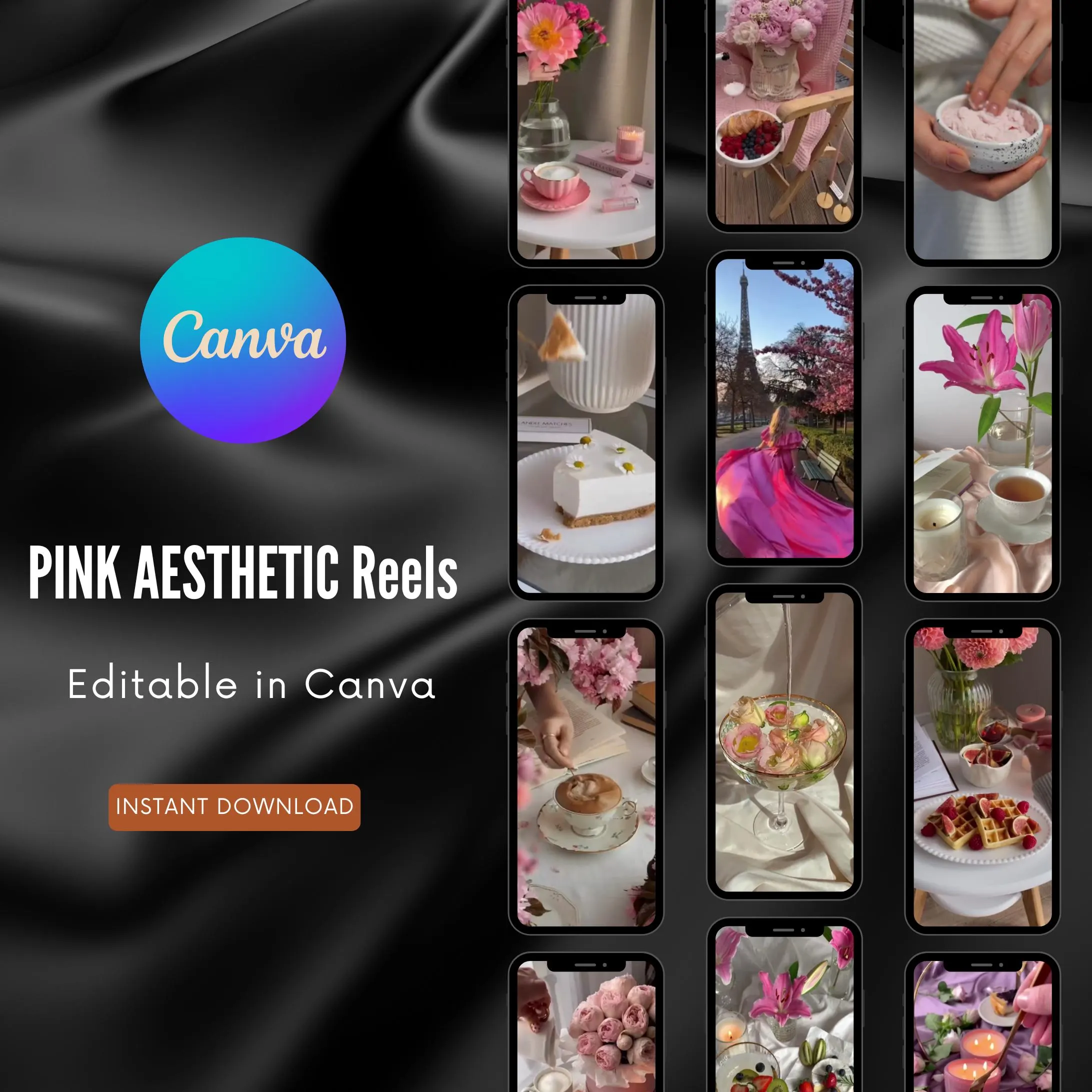 Faceless Pink Aesthetic Reels Canva Kit – 300 Video Templates Bundle - Image 5