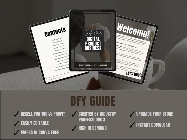 Scale Your Digital Product Business E-book, 21-Page Strategy Guide, MRR & PLR PDF Template, Editable Canva Business Growth Manual - Image 3