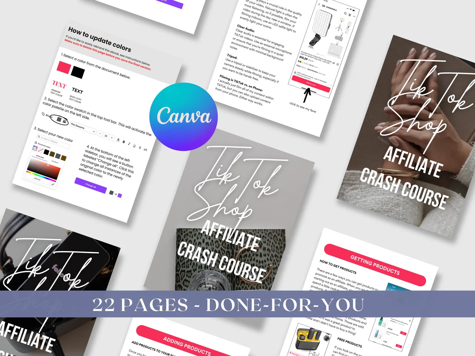 TikTok Shop Affiliate Crash Course, 22-Page Marketing Guide, Done-For-You Canva Template, E-commerce Strategy Handbook - Image 4