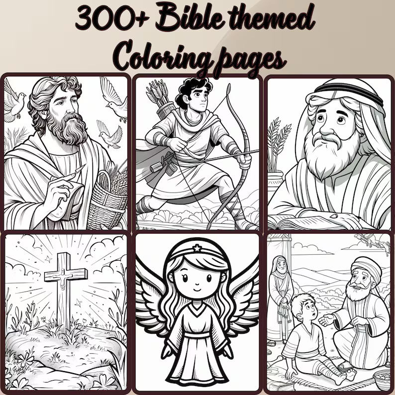 5000+ Biblical Resources Mega Bundle, PLR & MRR Christian Digital Assets, Bible Story Coloring Pages, Sunday School Activities Canva - Image 4