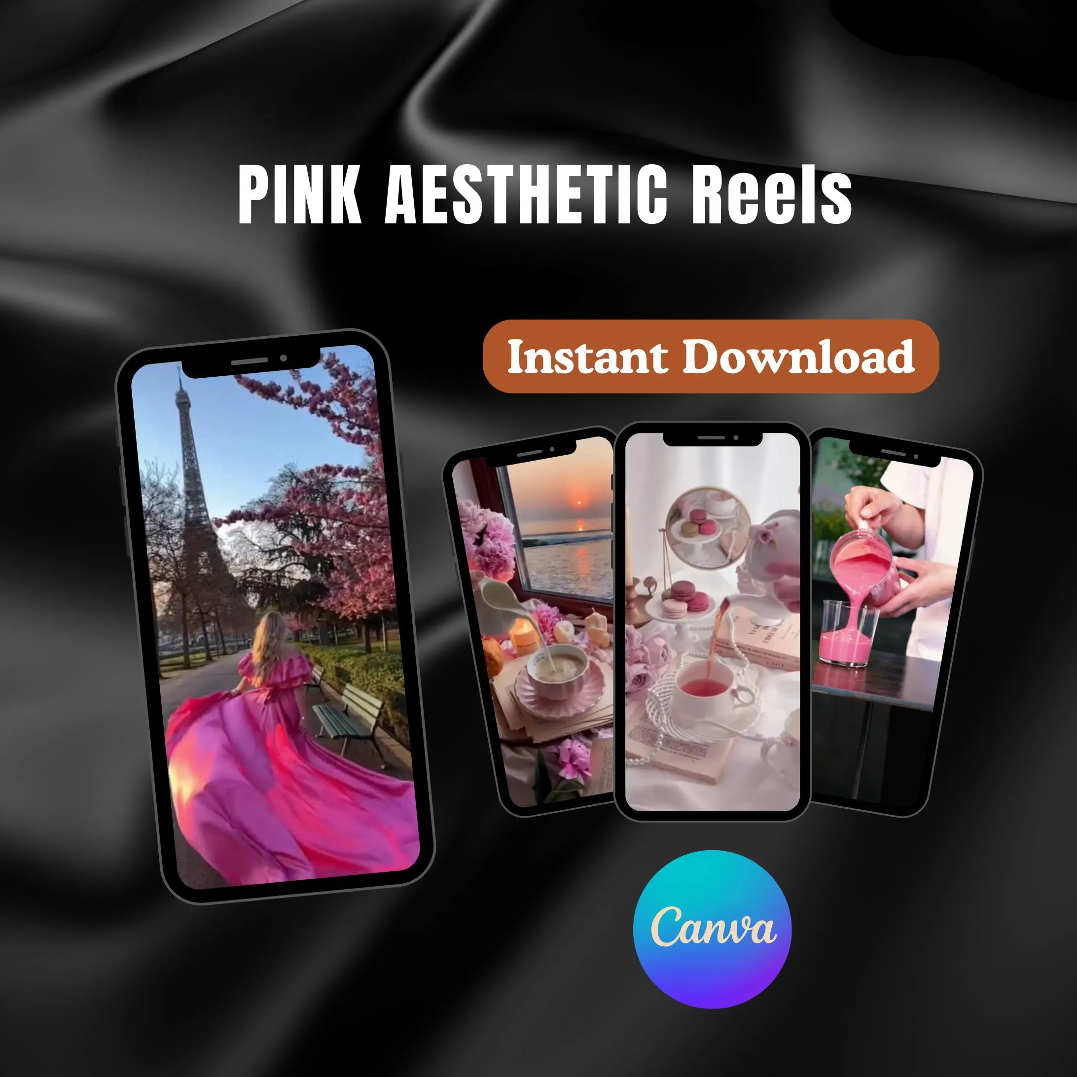 Faceless Pink Aesthetic Reels Canva Kit – 300 Video Templates Bundle - Image 2