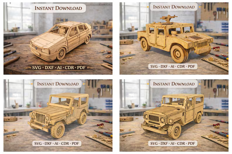 44 Multi Layer Laser Cut Vehicle Files – MDF Bundle - Image 8