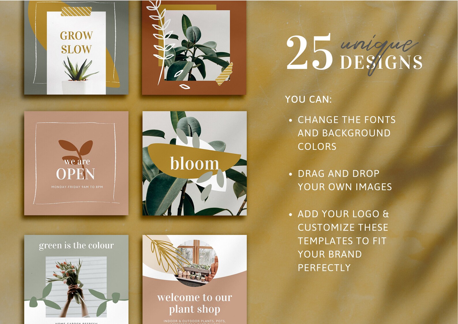 25 Earth Tone Canva Templates – Aesthetic Social Media Pack - Image 5
