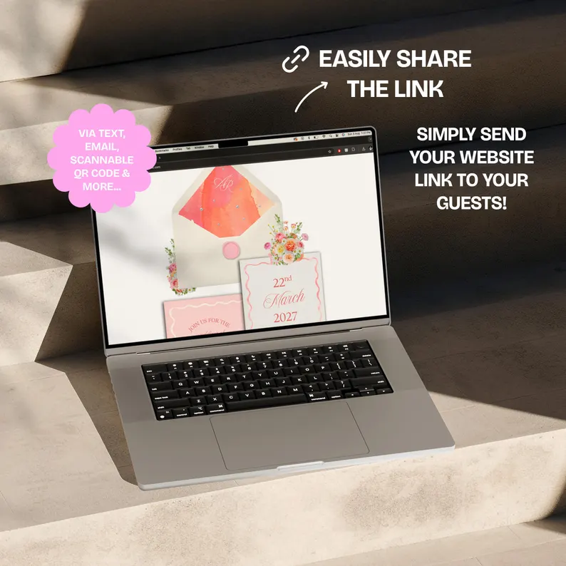 Warm Paskets Wedding Website 4-Page Custom Template | Elegant & Fully Editable Digital Bundle - Image 5