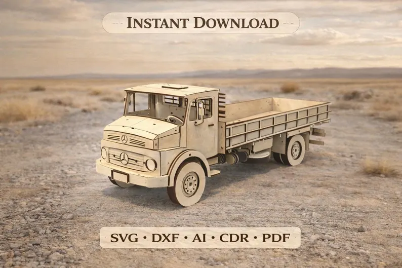 Laser Cut Vehicle Models Bundle – Trucks, Buses & Forklifts - Image 8