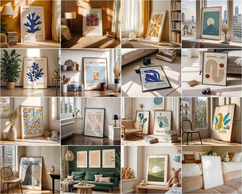 500+ Wall Frame Mockups Mega Bundle, Professional Interior Scenes, Scalable 150 DPI PSD Files, Ultimate Shop Mockup Set - Image 5