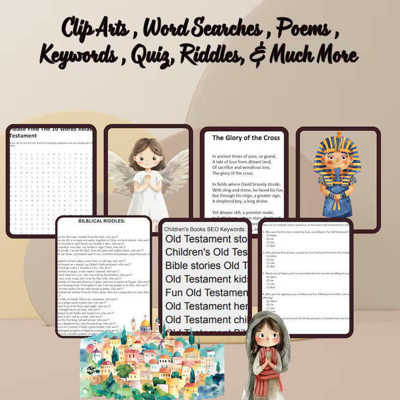 5000+ Biblical Resources Mega Bundle, PLR & MRR Christian Digital Assets, Bible Story Coloring Pages, Sunday School Activities Canva - Image 5