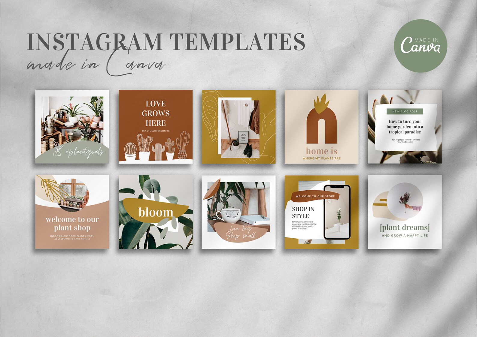 25 Earth Tone Canva Templates – Aesthetic Social Media Pack - Image 6