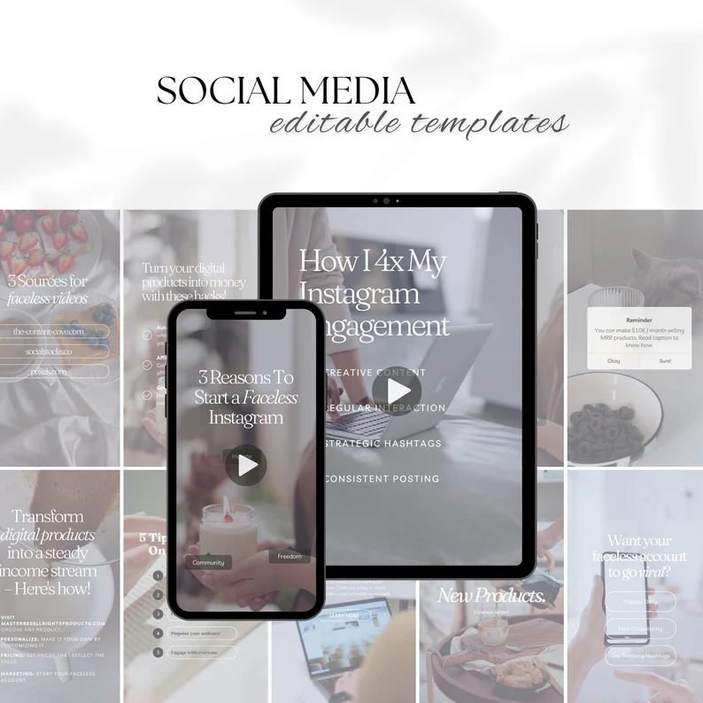 50 Faceless Video Reels Canva Template, Luxury Aesthetic Instagram Reels, PLR & MRR Social Media Content, Resell Rights Digital Product - Image 5