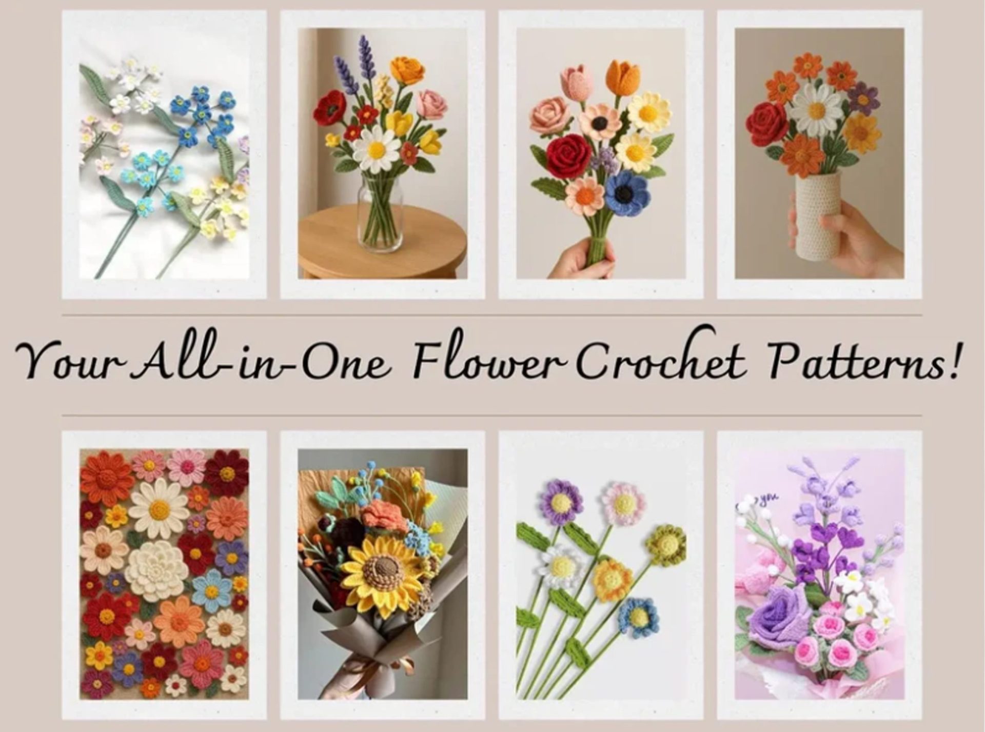 800 Crochet Flower Patterns Mega Bundle | Roses, Tulips, Daisies & More | Beginner Friendly | Instant PDF Digital Download - Image 7