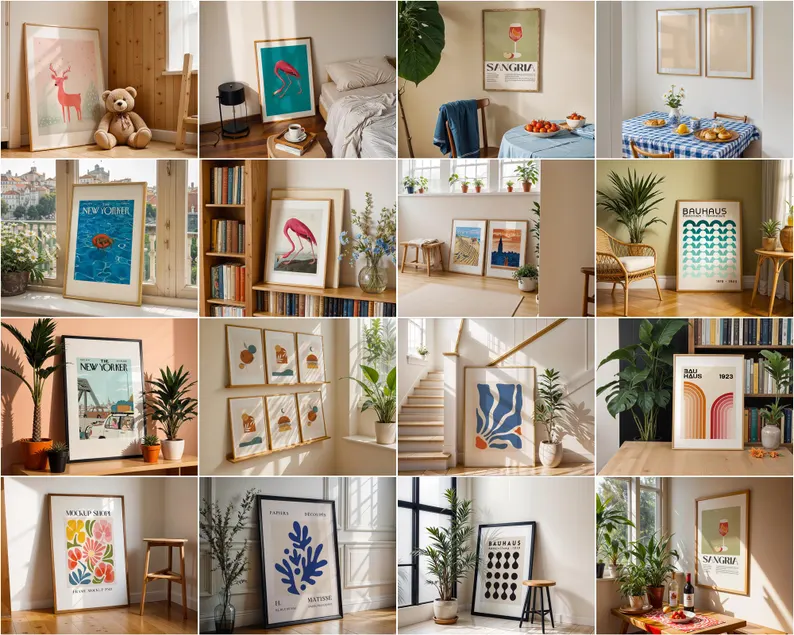500+ Wall Frame Mockups Mega Bundle, Professional Interior Scenes, Scalable 150 DPI PSD Files, Ultimate Shop Mockup Set - Image 6