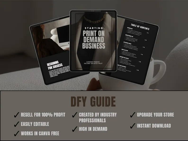 Starting a Print on Demand Business: The Ultimate 129-Page Guide, Earning Passive Income on Auto-Pilot, PLR & MRR Canva Template, Professional E-commerce Roadmap - Image 7