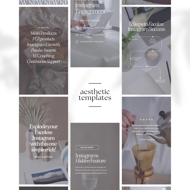 50 Faceless Video Reels Canva Template, Luxury Aesthetic Instagram Reels, PLR & MRR Social Media Content, Resell Rights Digital Product - Image 7