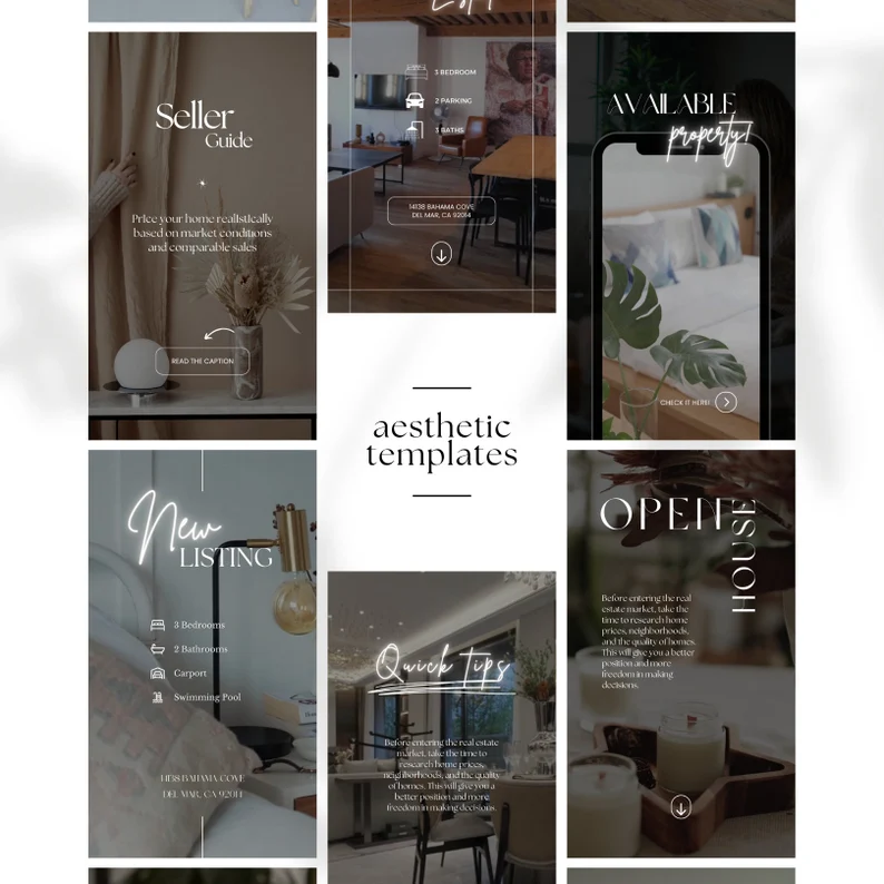 100 Realtor Aesthetic Video Reels, Real Estate Marketing Canva Template, Luxury Interior Design Social Media, Realtor Branding Kit - Image 7