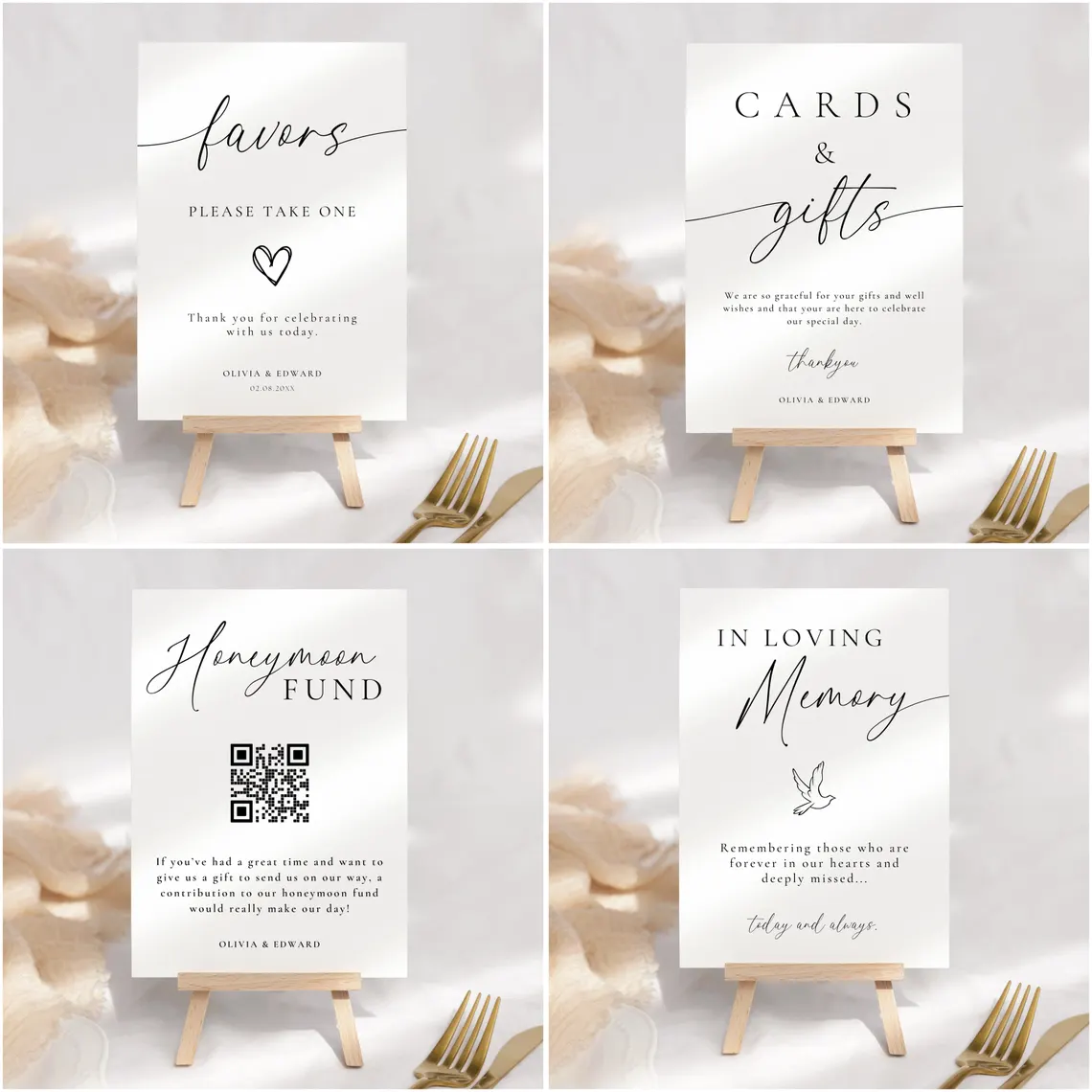 Minimalist Wedding Sign Bundle, Modern Canva Template (95+ Assets) - Image 7