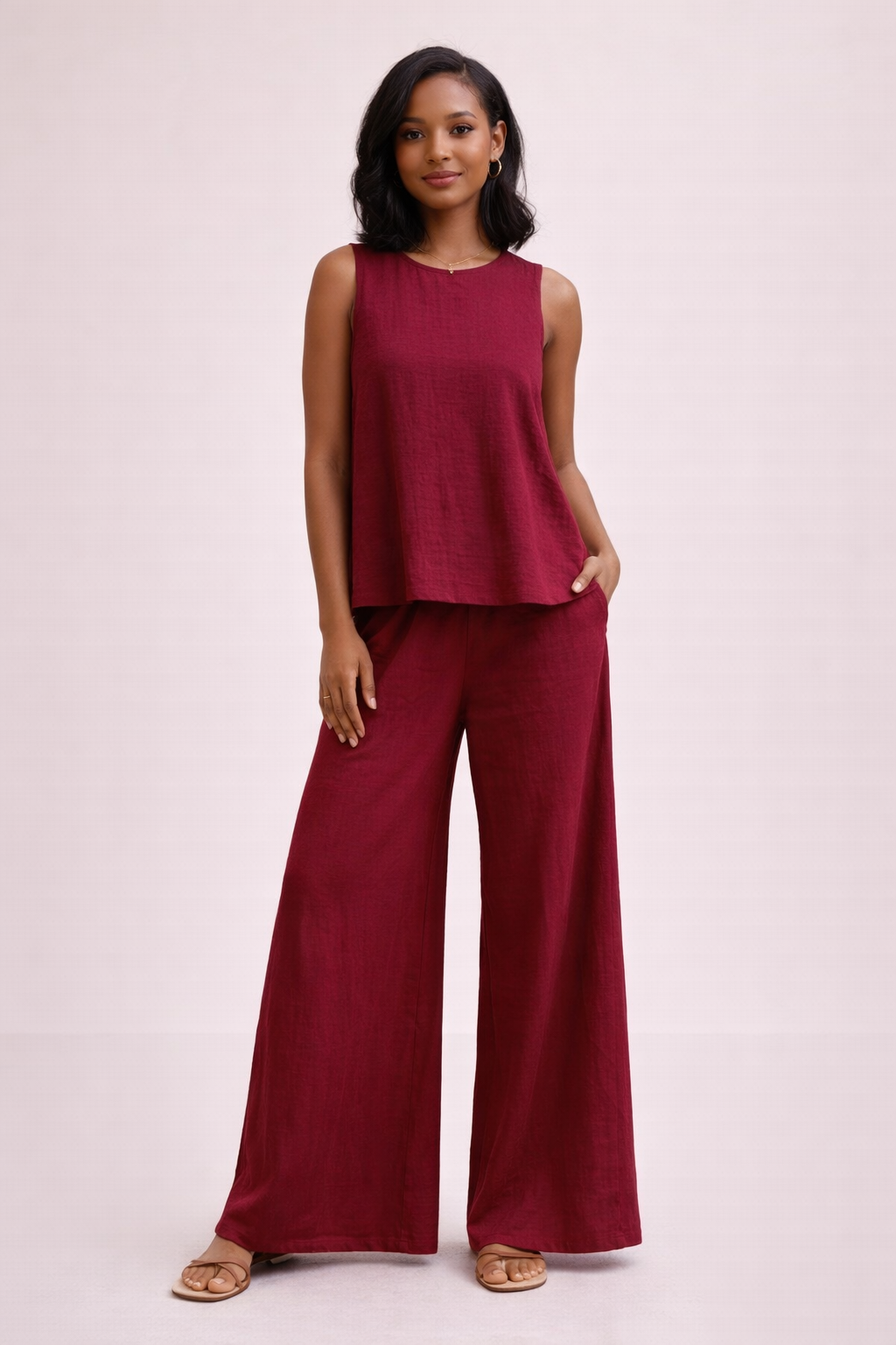 Loungewear Set PDF Sewing Pattern, Tank top + Wide Leg Pants pattern, Lounge wear dress - Image 8